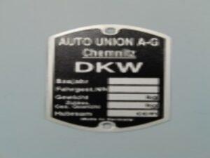 Typenschild DKW Chemnitz, leer