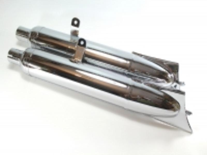 Auspufftöpfe LEISTRITZ für DKW 350 NZ, DKW 350 SB verchromt (Satz L+R) – Bild 2