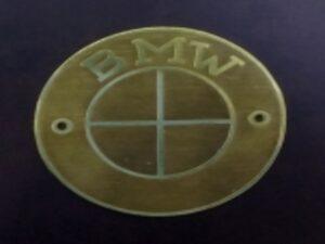 Emblem für Kotflügel o. Tankembleme für BMW Oldtimer, Messing, (1 Stück), 61 mm, flache Oberfläche