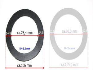 Gummi Dichtung für Tankdeckel BMW R35, BMW R75, ZÜNDAPP KS750, EMW R35 D 2,2 mm