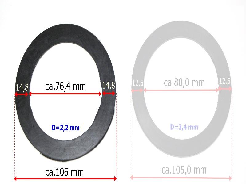 Gummi Dichtung für Tankdeckel BMW R35, BMW R75, ZÜNDAPP KS750, EMW R35 D 2,2 mm