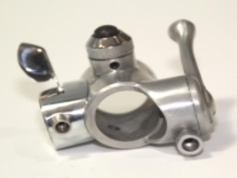 Zündungsverstellhebel u. Hupenknopf u. Lichtumschalter 25mm für BMW R12, R35, R71 Motorräder (Alu / Cr.)