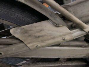 Abstreifblech - Schneekratzer am Hinterrahmen für DKW NZ350-1, NZ350 (1943er Baujahr)