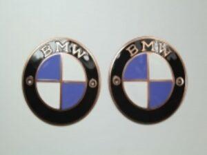 Tankembleme für BMW Oldtimer, Kupfer, Hell Blau (D 70mm)