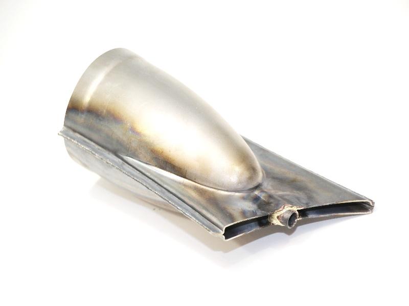 (1 Paar) Auspuffendtopf - Endtopf - Fichschwanz Form für DKW 250 NZ, 70mm, roh – Bild 3