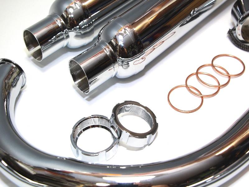 Auspuffanlage für DKW 200, 250, NZ, SB, KM, LUXUS, Motorräder Ver. 605/70 mm, verchromt – Bild 6