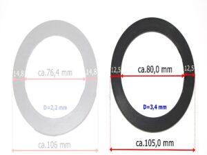Tankdeckeldichtung Gummi Ø 80×105×3,4 mm – passend für BMW R35/R75, Zündapp KS750, EMW R35
