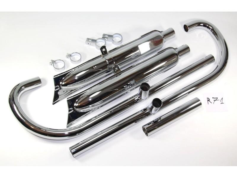 Auspuffanlage Auspuff für BMW R71 Motorrad, verchromt, Cr., neu, Nachbau