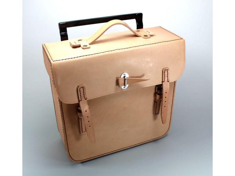 Packtasche aus Leder Naturfarbe für DKW BMW, ZÜNDAPP, NSU OSL, WH 2 WK Wehrmachtsgespann