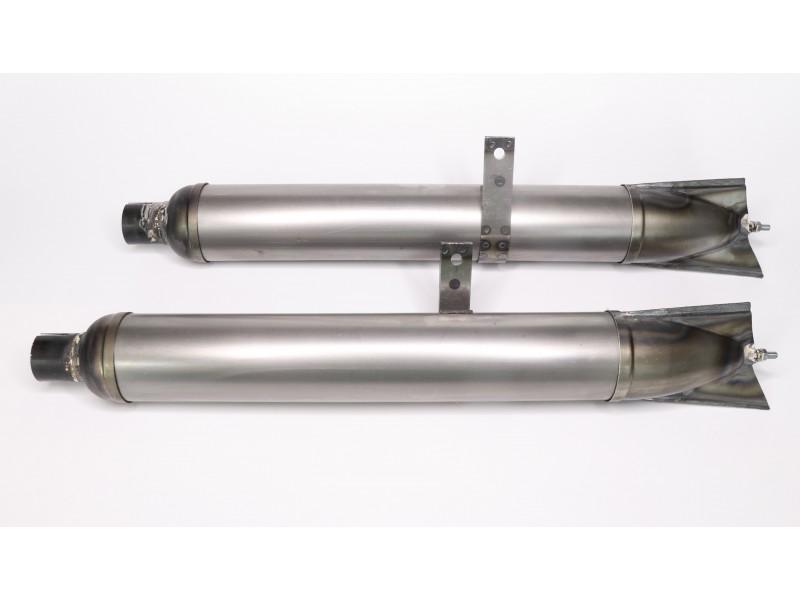 Auspufftöpfe ZÜNDAPP DB200 roh links rechts