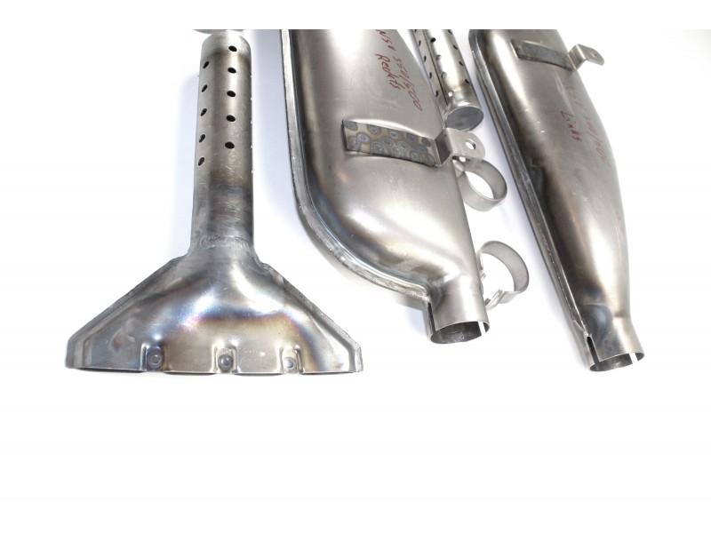 Auspufftöpfe, Auspufftopf (L+R) NSU 351, 501, OS, OSL Motorräder, Nachbau, Rohzustand – Bild 2