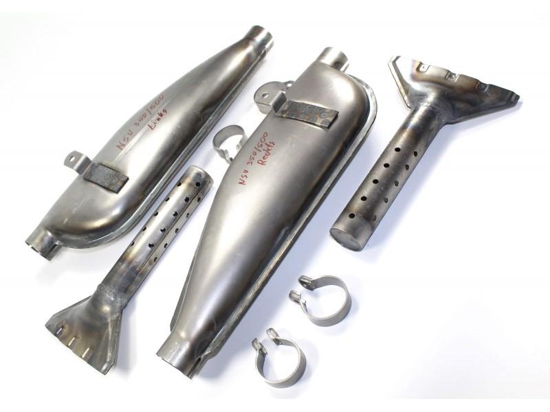Auspufftöpfe, Auspufftopf (L+R) NSU 351, 501, OS, OSL Motorräder, Nachbau, Rohzustand – Bild 3
