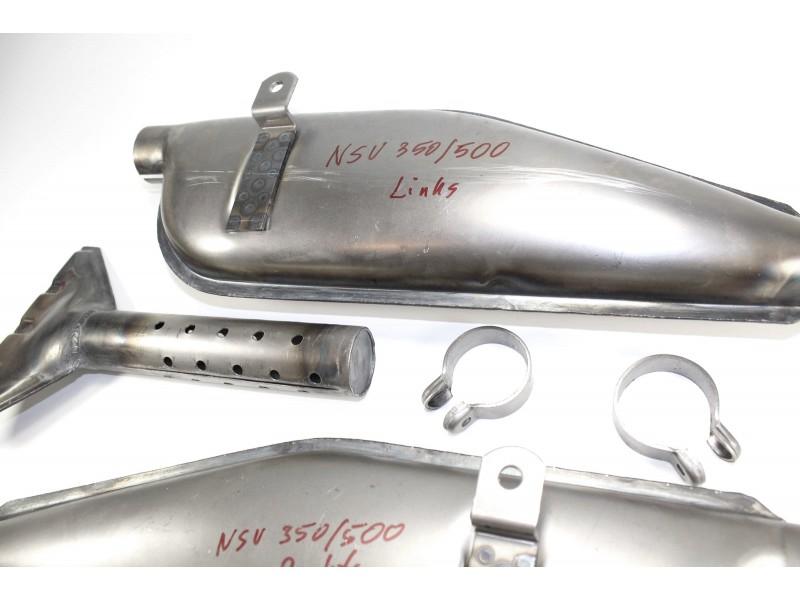 Auspufftöpfe, Auspufftopf (L+R) NSU 351, 501, OS, OSL Motorräder, Nachbau, Rohzustand – Bild 5