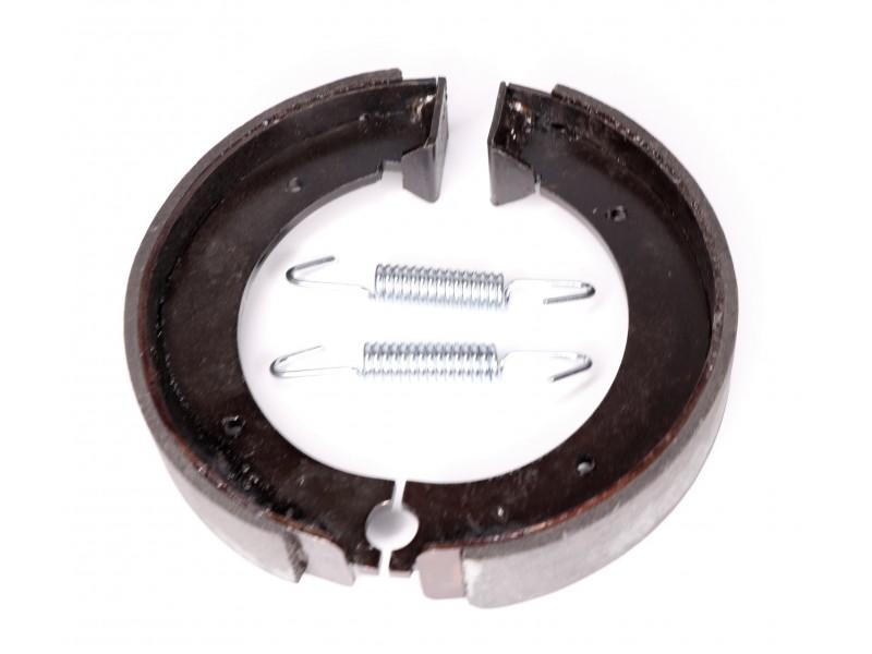 Bremsbacken Satz HINTEN mit Zugfeder (25/150mm) für DKW 250 NZ, neu, Nachbau – Bild 2