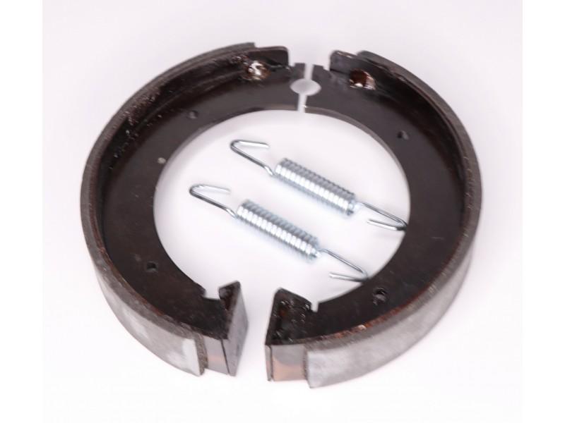 Bremsbacken Satz HINTEN mit Zugfeder (25/150mm) für DKW 250 NZ, neu, Nachbau – Bild 4