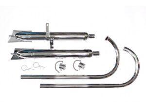 Auspuffanlage ZÜNDAPP DB200 verchromt Komplett-Set