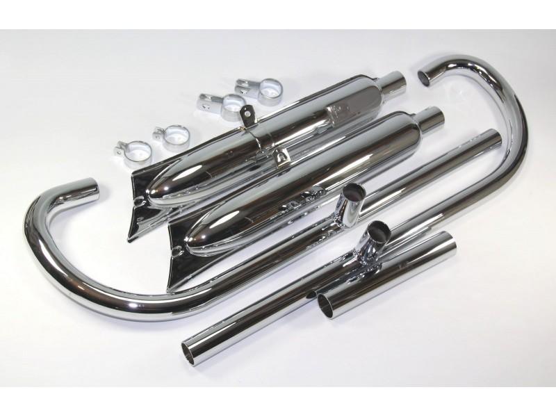 Auspuffanlage Auspuff für BMW R61 Motorrad, verchromt, Cr., neu, Nachbau – Bild 4