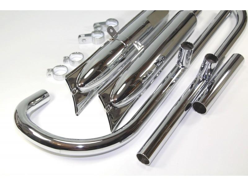 Auspuffanlage Auspuff für BMW R61 Motorrad, verchromt, Cr., neu, Nachbau – Bild 2