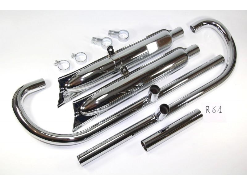 Auspuffanlage Auspuff für BMW R61 Motorrad, verchromt, Cr., neu, Nachbau