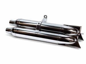 Auspufftöpfe LEISTRITZ verchromt für DKW 350 NZ und SB