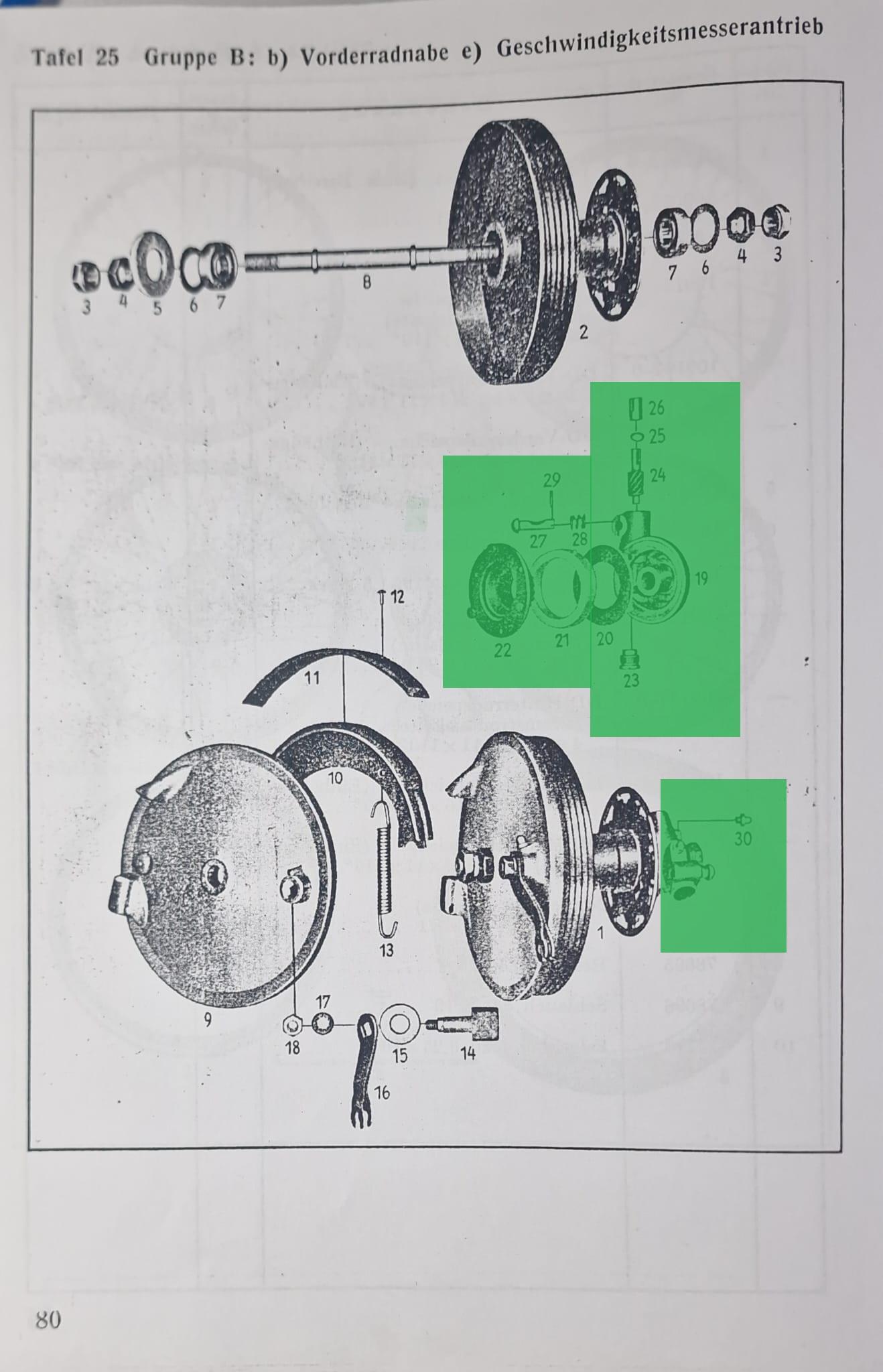 Tachoantrieb DKW NZ 250/350, IZ49, ISH350, ohne Gehäuse – Bild 5