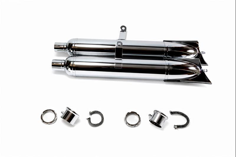 Auspufftöpfe LEISTRITZ verchromt für DKW 350 NZ und DKW 350 SB
