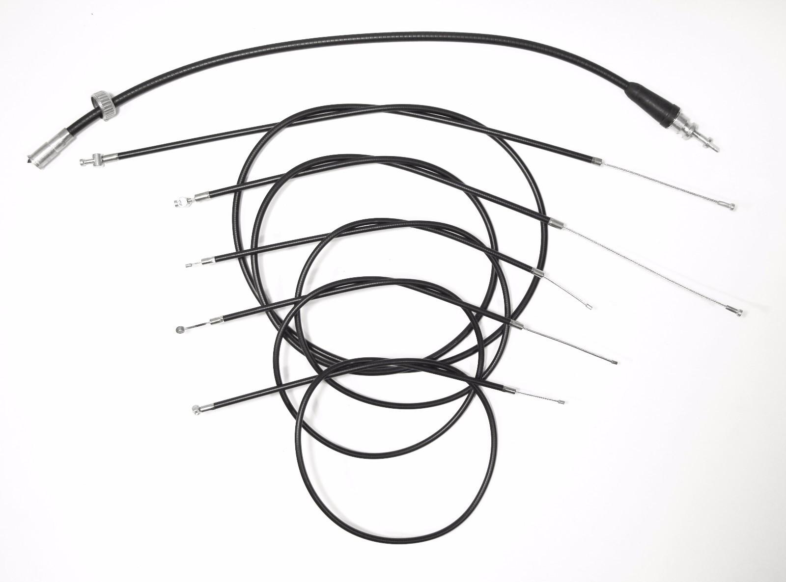 Bowdenzugsatz + Tachowelle mit Gummi DKW 250, 350 NZ komplett 6-teilig, Replik