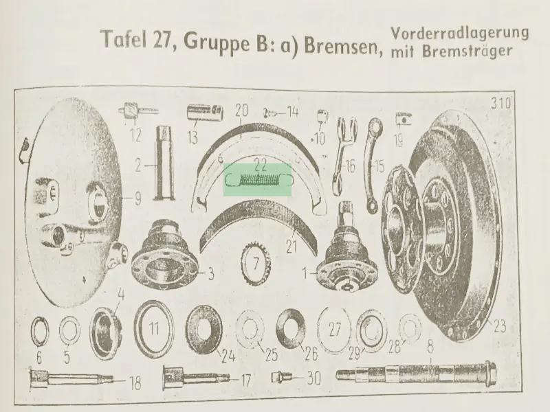 Bremsbackenfeder Zugfeder Zündapp KS500, KS600 – Bild 2